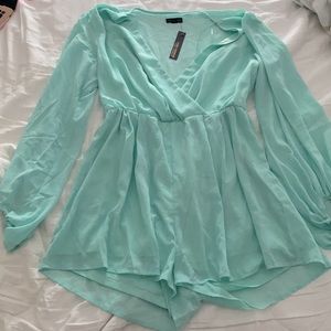 Miss Avenue Mint Colored Romper